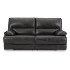 Canapé inclinable électrique en cuir noir, 3 places, 85L x 42P x 42H