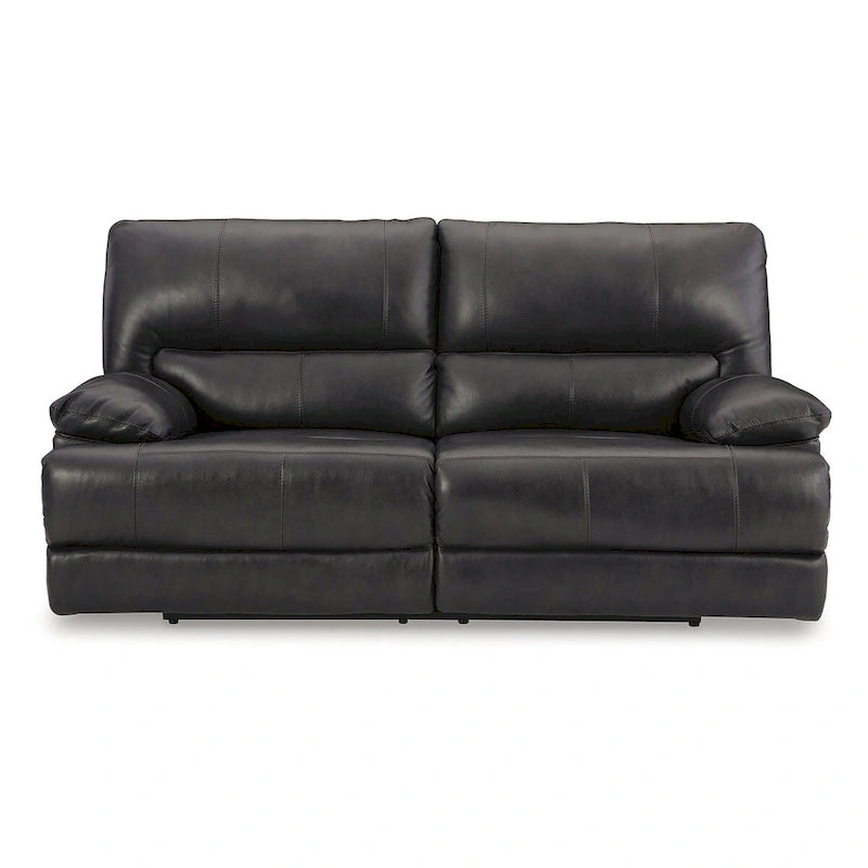 Canapé inclinable électrique en cuir noir, 3 places, 85L x 42P x 42H