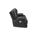 Canapé inclinable électrique en cuir noir, 3 places, 85L x 42P x 42H