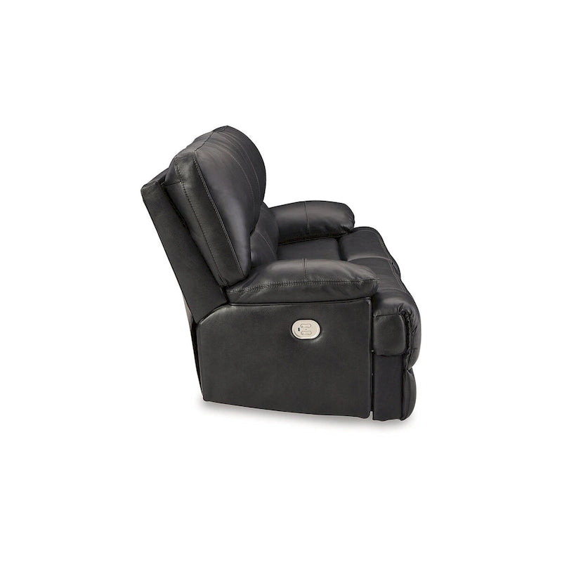 Canapé inclinable électrique en cuir noir, 3 places, 85L x 42P x 42H