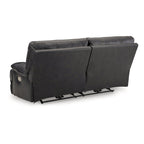 Canapé inclinable électrique en cuir noir, 3 places, 85L x 42P x 42H