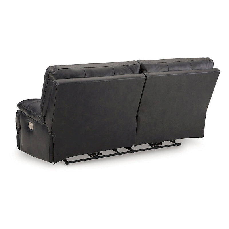 Canapé inclinable électrique en cuir noir, 3 places, 85L x 42P x 42H