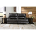 Canapé inclinable électrique en cuir noir, 3 places, 85L x 42P x 42H