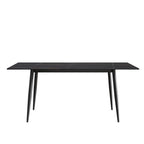 Table à manger rectangulaire en pierre frittée noire/blanche pour 6 à 8 personnes, piètement en X