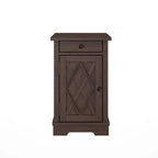 Table d'appoint en MDF marron avec ports de charge USB et rangement