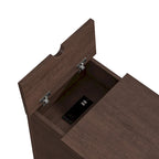 Table d'appoint en MDF marron avec ports de charge USB et rangement