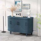 Meuble de rangement champagne/bleu avec étagères réglables, 119,9 cm, simple
