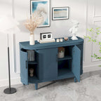Meuble de rangement champagne/bleu avec étagères réglables, 119,9 cm, simple