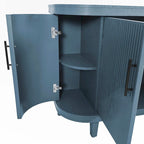 Meuble de rangement champagne/bleu avec étagères réglables, 119,9 cm, simple