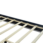Lit plate-forme tapissé en velours Queen Size – Beige / Noir / Gris, Pour 2