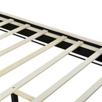 Lit plate-forme tapissé en velours Queen Size – Beige / Noir / Gris, Pour 2