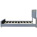 Lit plate-forme tapissé en velours Queen Size – Beige / Noir / Gris, Pour 2